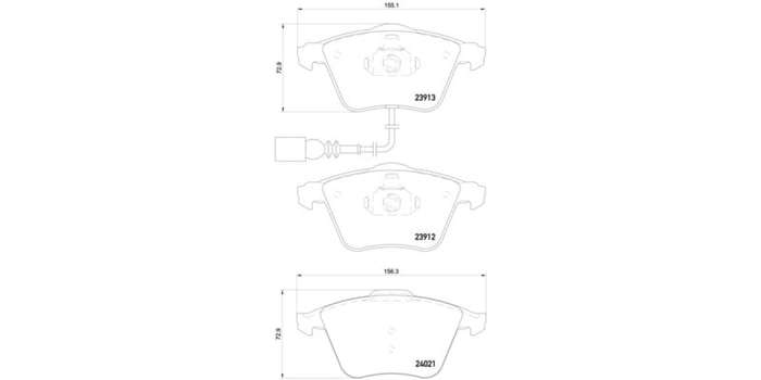 Brembo Brake Pads Front Audi S3/Vw Golf7 ( Set Lh&Rh) (P85129X)