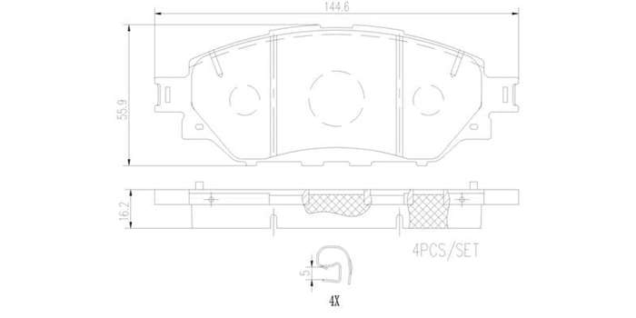Brembo Brake Pads Front Toyota Hilux/ Ford ( Set Lh&Rh) (P83167)