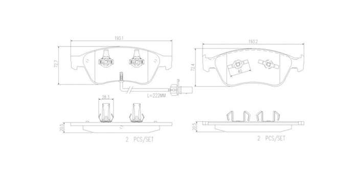 Brembo Brake Pads Front Audi A8/Vw Phaeto ( Set Lh&Rh) (P85102)