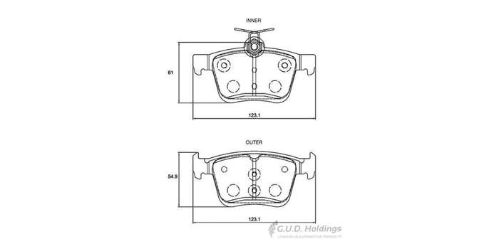 Brake Pads Rear Audi A3 (12 )Q2 (16 ) Tt (14 ) A1 Sportback (19 ) Vw Arteon (17 ) Golf 7 (13 ) Pa...