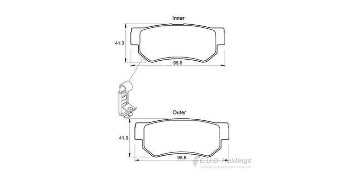 Brake Pads Rear Hyundai Azera (06 ) Elantra (04 ) Getz (04 ) Matrix (02 ) Santa Fe (01 ) Sonata (...
