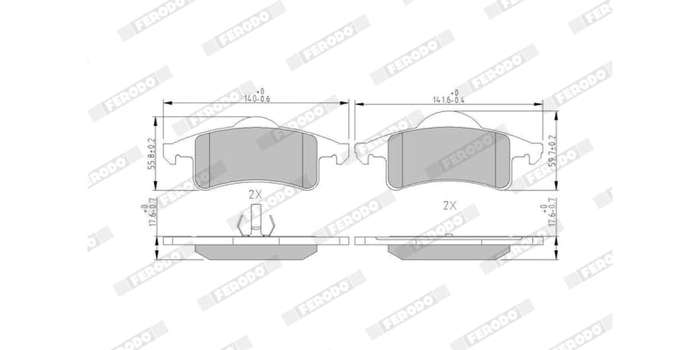 Brake Pads Rear Jeep Grand Cherokee (1999 2005) (FERODO FDB1524) (SET LH & RH Wheel)