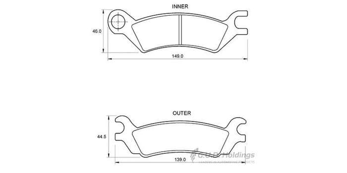 Brake Pads Rear Mazda 626 (1989 1993) (SAFELINE D3004S) (SET LH & RH Wheel)