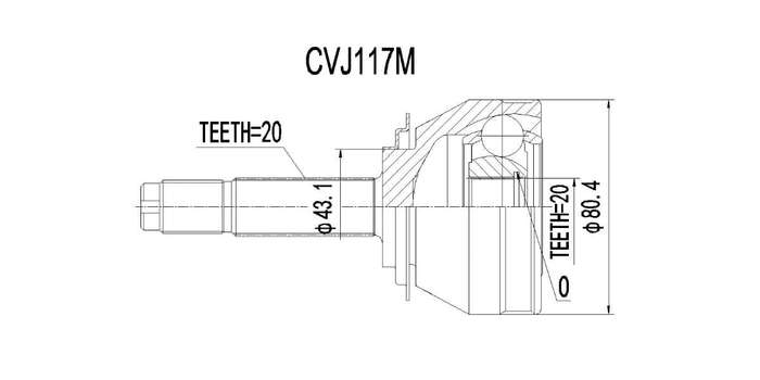 Outer Cv Joint Fiat Uno 128 1100,Pacer,Mia 1971-2000