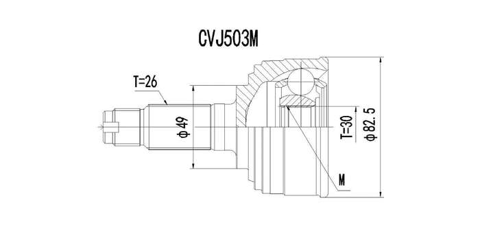 Outer Cv Joint Honda 150 Sohc 1989-1196