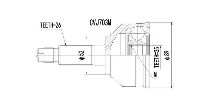 Outer Cv Joint Mazda 626 1.8L,2.0,Egi,Sli 1989-1993