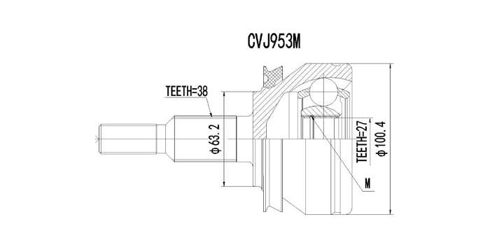 Outer Cv Joint Vw Kombi T5 1.9 Tdi,T5,Transporter 2004-2016