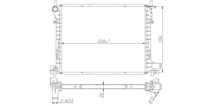 Radiator Ford Fiesta[2] 1.3I,1.6,Ikon 1.3I,1.6I,Bantam Rocam,Endura 2001-2011
