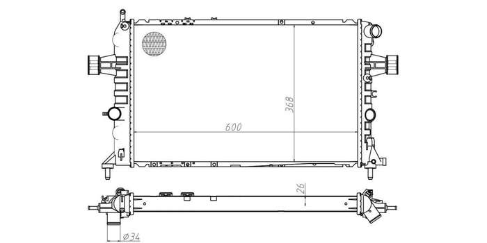 Radiator Opel Astra 1.6,1.8,2.0,2.2 Z16Xe,X18Xe1,Z18Xe1,X20Xev,Z20Let,Z22Se 1999-2004