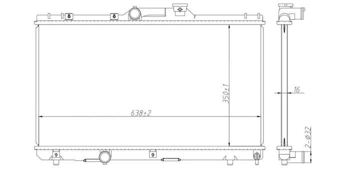 Radiator Toyota Corolla 2E,4Afe,7Afe 1996-2002