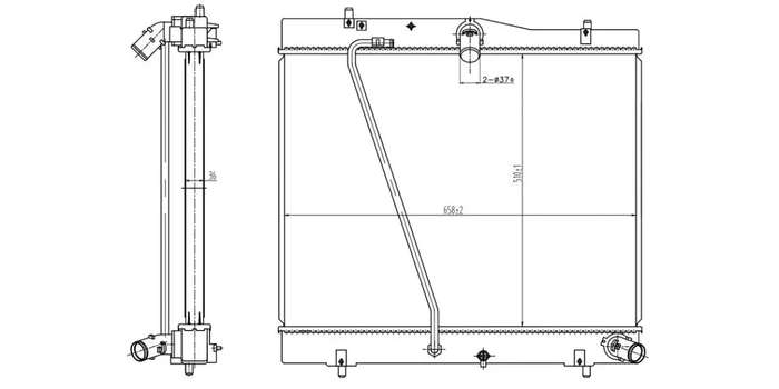 Radiator Toyota Hiace Sesfikile,Quantum 2Kd-Ftv,2Tr-Fe 2004-2019>