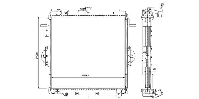 Radiator Toyota Landcruiser 100,4.2D 1Hz,1Hd-Fte 1998-2007 MANUAL TRANSMISSION