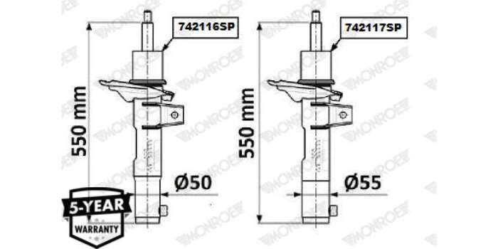 Shock Front Audi A3,Rs3,Vw Golf 7 (MONROE)(742117SP)