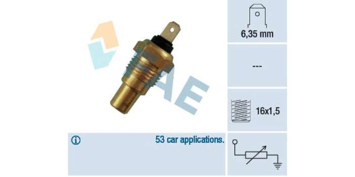 Temperature Switch 1Pin M16X1.5 Toyota (3Kh,3Tb,7R,6R,16R,8R,18R,3T,12R,5R,F,2F) (FAE) (31310)