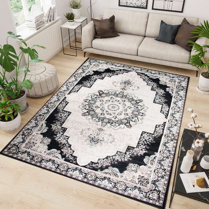 Hereke Rivzar Black Rug