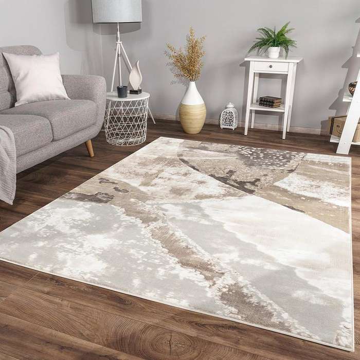 Elit Plain Beige Brown Rug