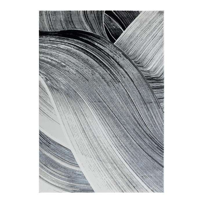Elit Ribbon Grey Black Rug