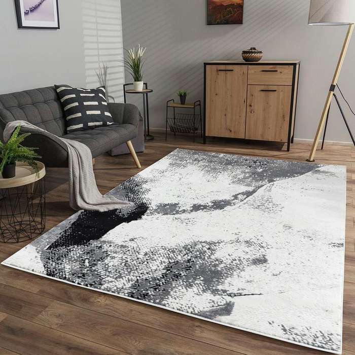 Elit Rustic Grey Black Rug