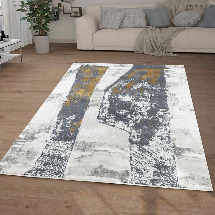 Elit Stripe Grey Gold Rug