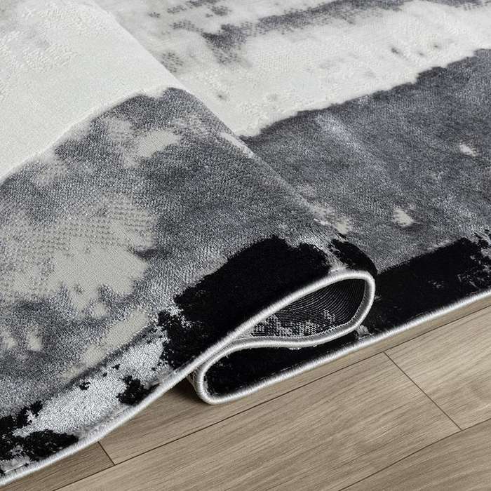Elit Texture Grey Black Rug