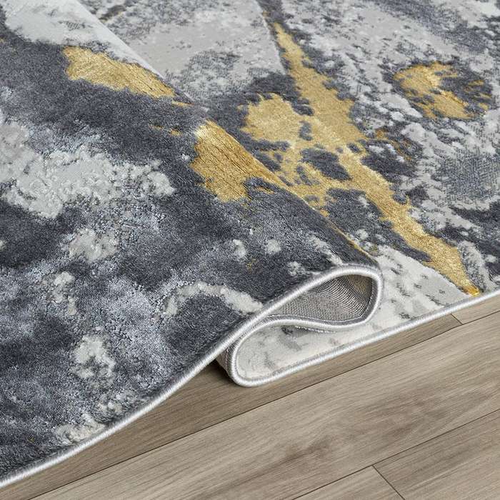Elit Wave Grey Gold Rug