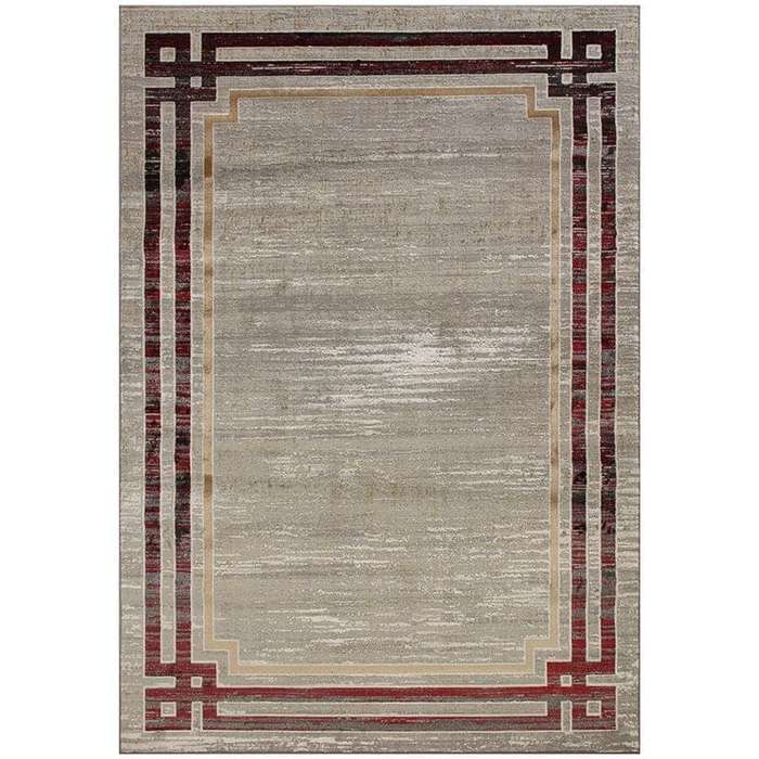 Star Modern Grey Bord Frame Rug