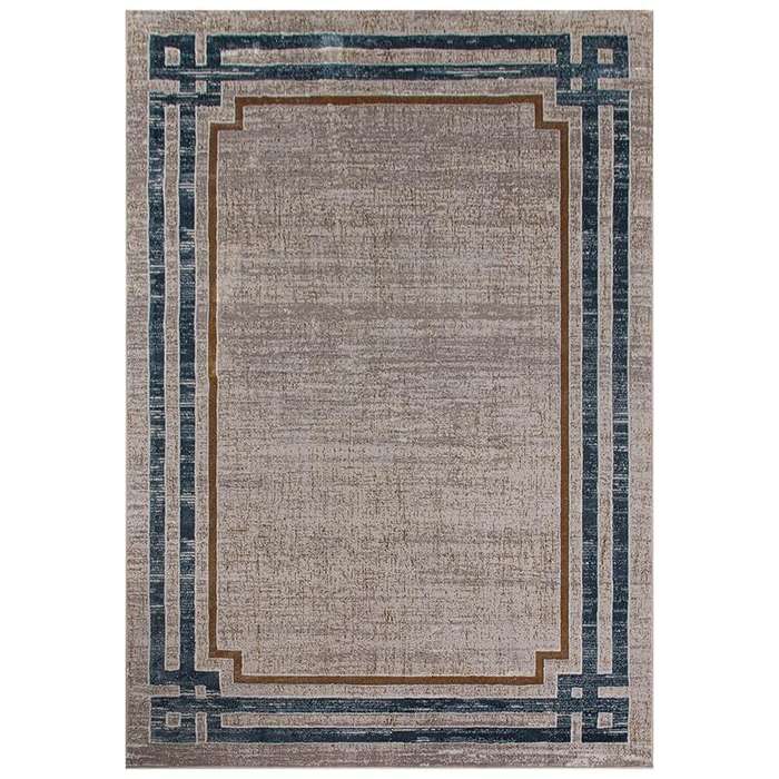 Star Modern Blue Frame Rug