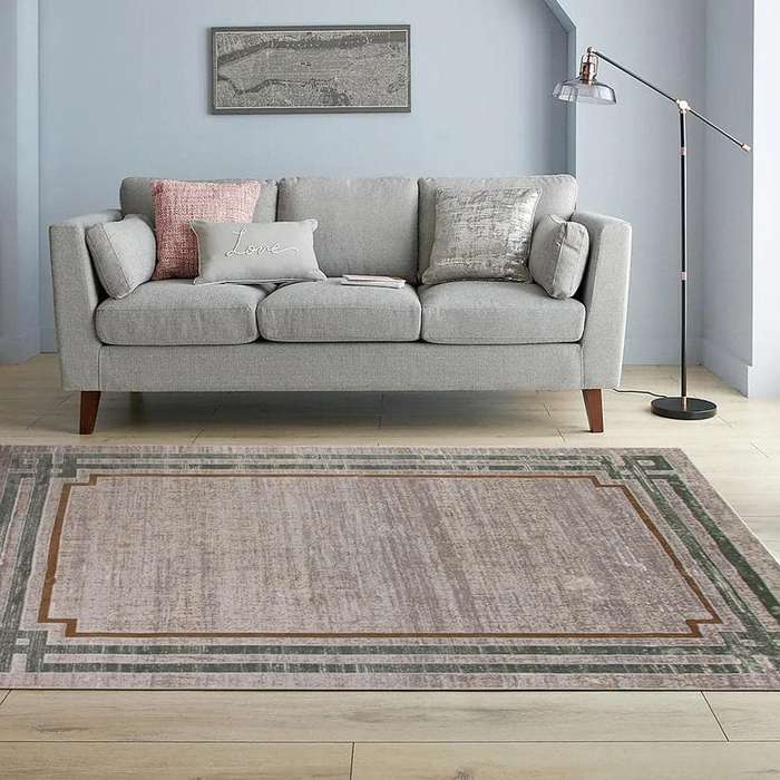 Star Modern Beige Frame Rug