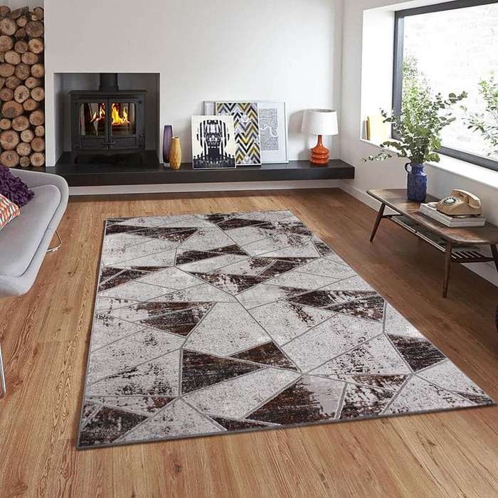Star Modern Black Puzzle Rug