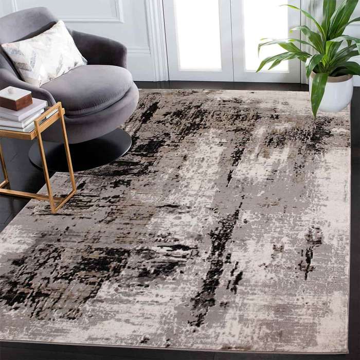 Diva Black Brush Rug