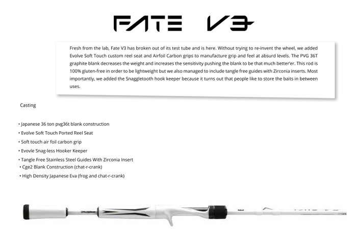 13 Fishing FATE V3 Casting Rod 75 Heavy