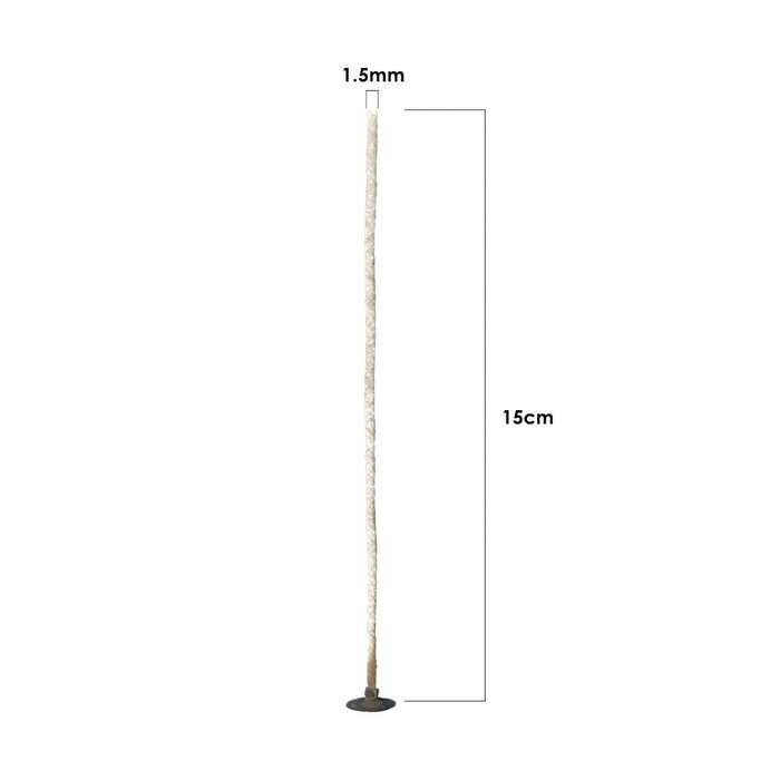 Handmade Pre-Waxed & Tabbed Candle Wicks - 1.5mm x 15cm - 20 Piece