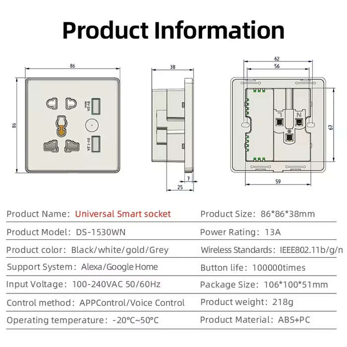 Universal Smart wall plug