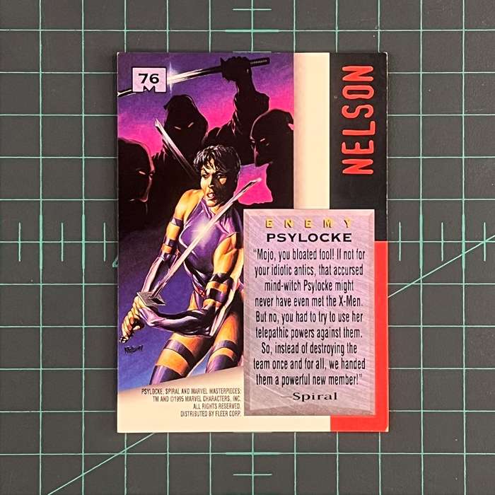 76 Psylocke | Nelson | 1995 | Marvel Masterpieces | Trading Card