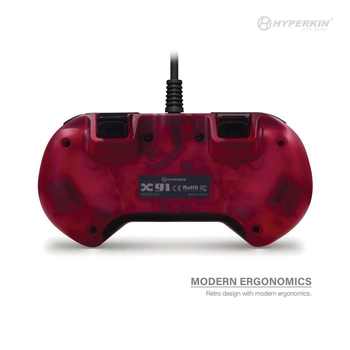 Hyperkin X91 Retro Wired Xbox Controller - Ruby Red