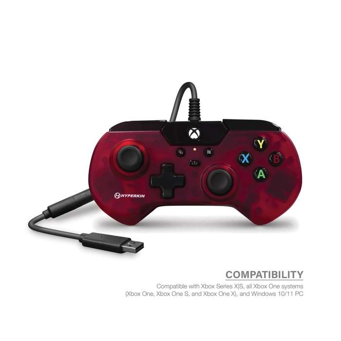 Hyperkin X91 Retro Wired Xbox Controller - Ruby Red