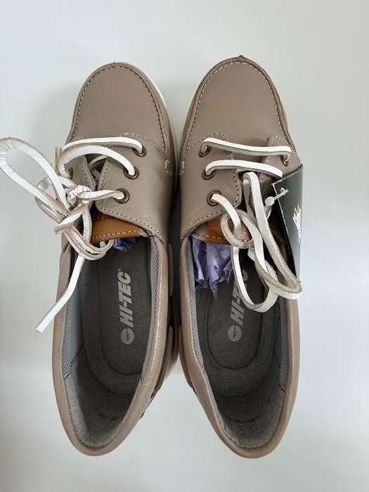 Hi-Tec Mink & White Brooklyn Boat Shoes - UK6
