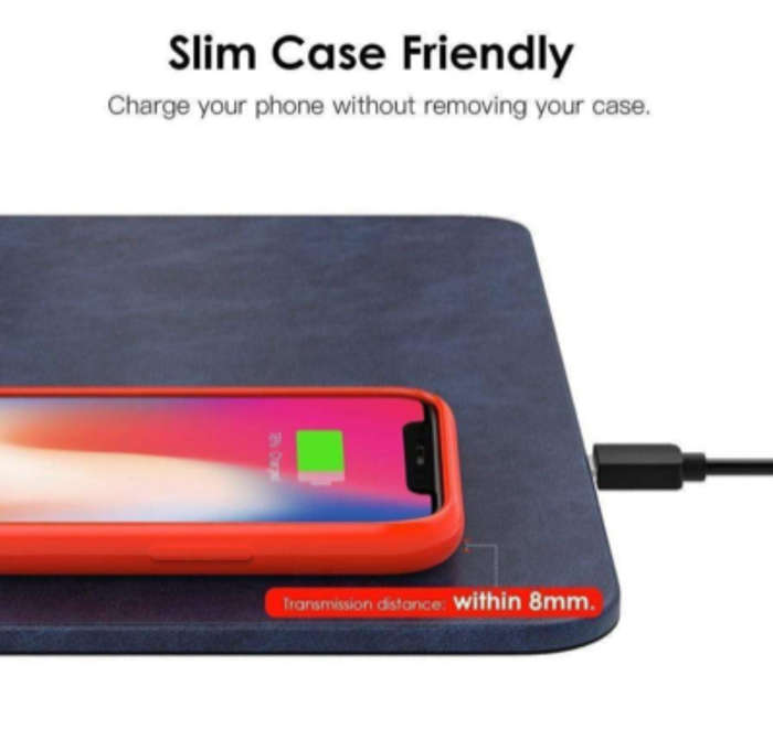 Wireless Charging Mouse Pad Leather Look Alike