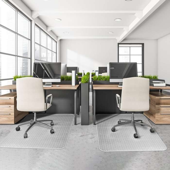 Premium Office Chair Mat for Carpet  90cm x 120cm Transparent Spiked Plastic Carpet Protector