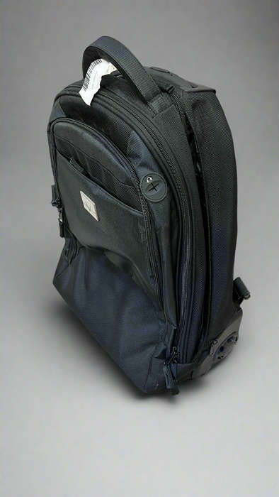 Black Rolling Backpack with Telescopic Handle Waterproof Trolley (shop display)