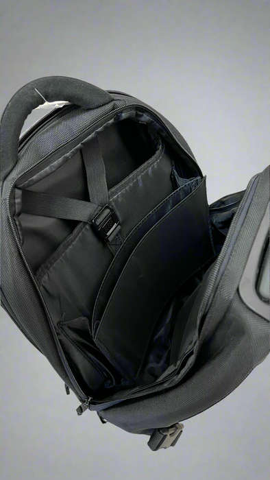 Black Rolling Backpack with Telescopic Handle Waterproof Trolley (shop display)