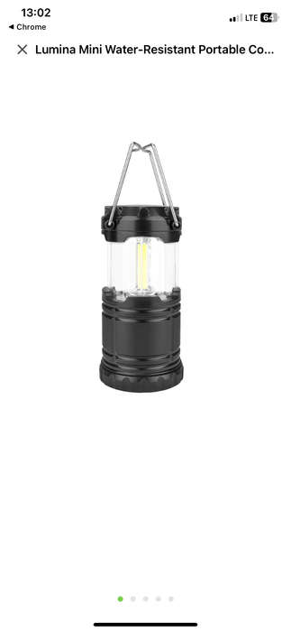Lumina Mini Water-Resistant Portable Collapsible LED Lantern Torch