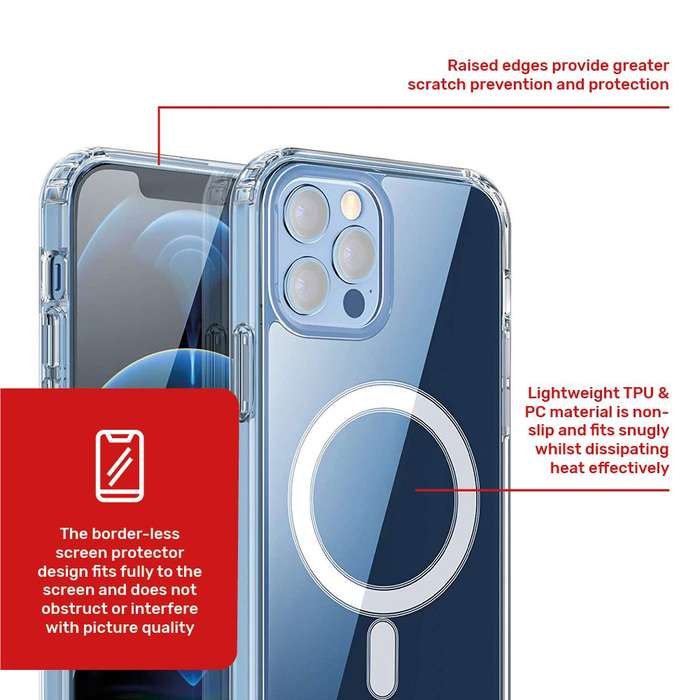 Magsafe iPhone 12 Mini Case Cover with 2 Screen Protectors