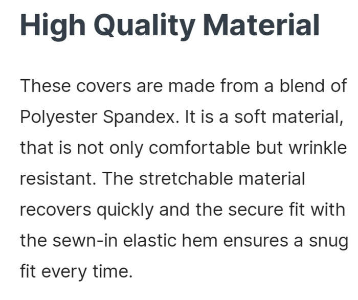 Fabric Chair Covers (Set Of 6) (Colour-GREY) Image for reference only