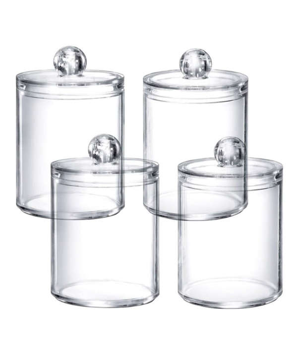 Maisonware Bathroom Accessory Qtip Jars- 4 Pack