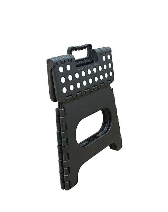 Folding Plastic Step Ladder Stool - Black 20Cm Height