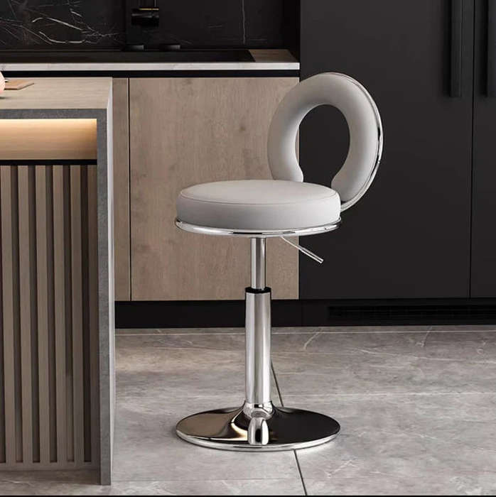 Oldiva Grey Faux Leather Bar Stool