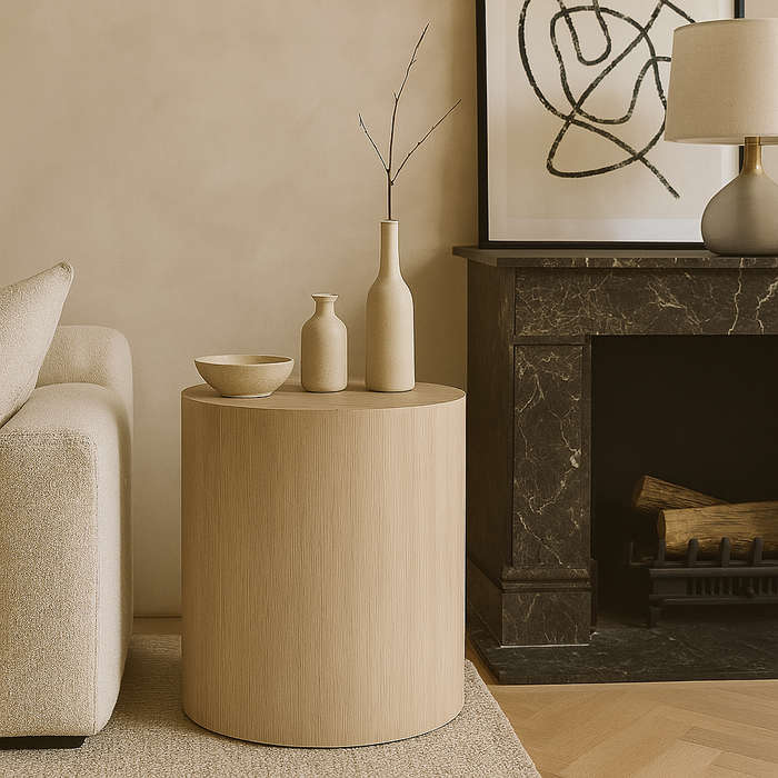 Tova Natural Pedestal Side Table