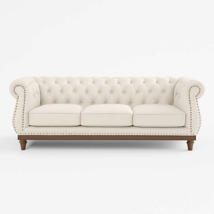 Huda Linen 3 Seater Sofa