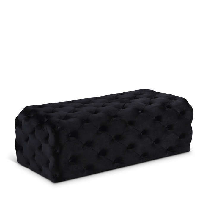 Clark Rec Velvet Upholstered Ottoman Bench